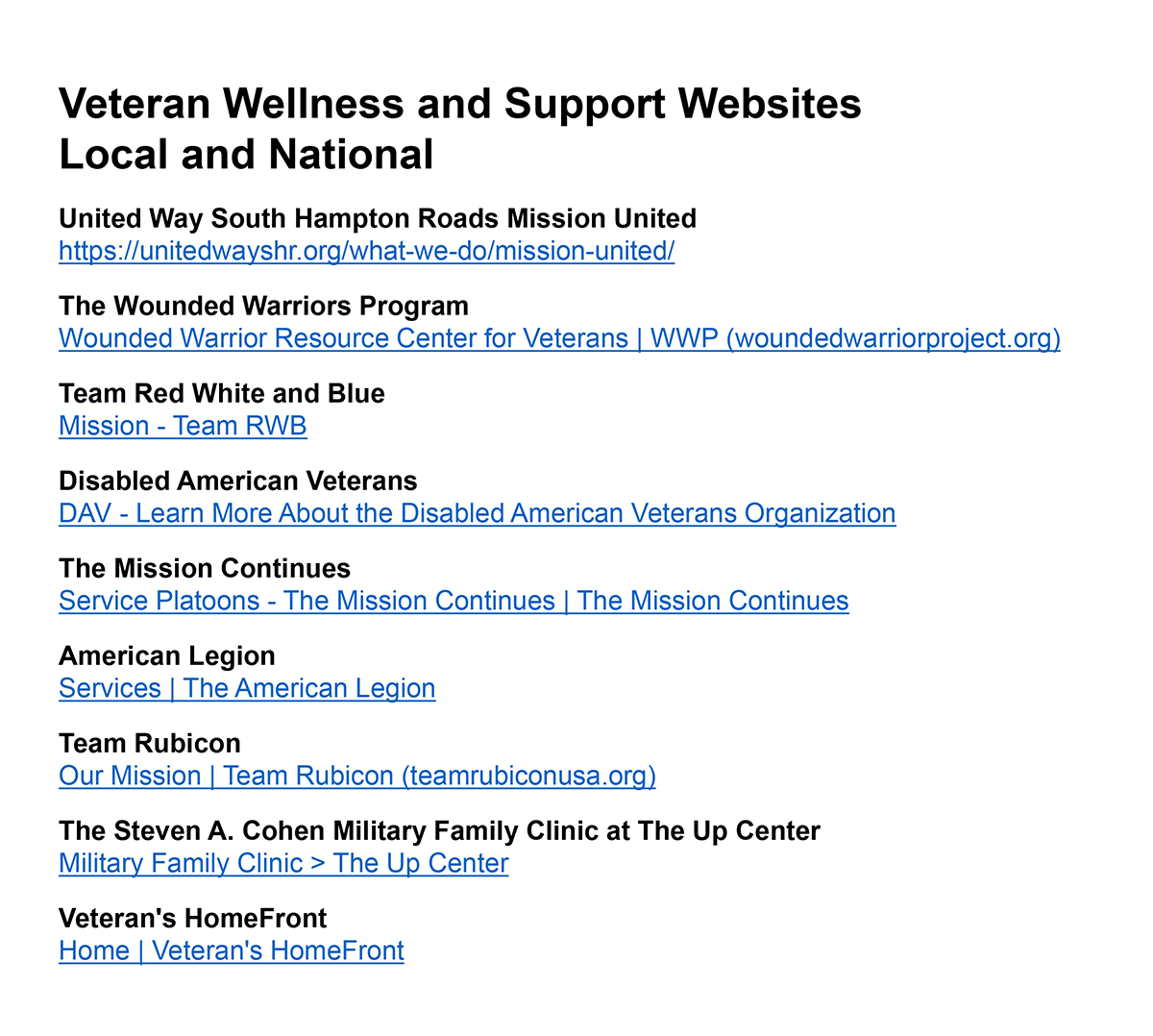 Veteran Wellness And Support Websitesrev